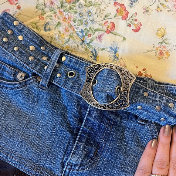 Rewind Girl Denim Skirt with Ruffles - Picture 3 of 5